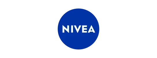Nivea logo, a classic blue circle with the word 'NIVEA' in white.